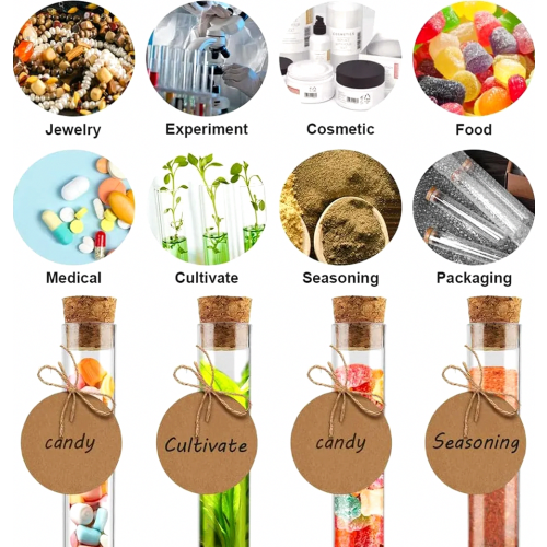 30 Clear Plastic Test Tubes with Cork Stoppers, 18 x 105 mm, for Crafts, Samples and Storage 2