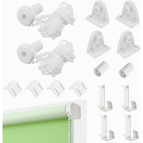 2 Pack 17 mm Roller Blind Clamp Brackets, No Drill Window Mounts, Replacement Holders, White