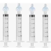 Paquete de 4 jeringas aspiradoras nasales para bebés, peras de irrigación nasal portátiles y reutilizables con puntas suaves, blancas, 10 ml