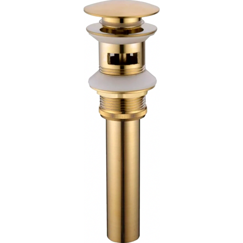 Universal Basin Waste Drain with Overflow Gold Brass Pop Up Plug Installation Guide Included