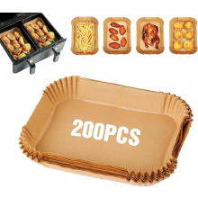200 stuks bakpapier voor de airfryer, BPA-vrij, antiaanbaklaag en oliebestendig.