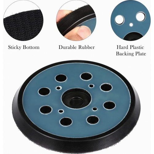 2 Pack 125 mm 8-Hole Replacement Random Orbital Sanding Pads, Blue for Sanding and Buffing 2