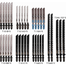 Conjunto de 35 lâminas de serra tico-tico com estojo de armazenamento, lâminas com encaixe em T para cortar madeira, plástico e metal.
