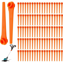 100er-Packung 70-mm-Kunststoff-Rasentrimmermesser, Ersatzmesser für Rasenmäher, langlebiges Gartenschneidzubehör für Rasenmäher
