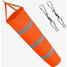 Robuster Windsack 80 cm für Garten und Außenbereich, wetterfester Windrichtungsanzeiger mit Reflektorstreifen