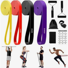 Widerstandsband-Set mit 4 Widerstandsstufen, Griffen, Türanker, Tragetasche und Trainingsanleitung, geeignet für das Heimtraining