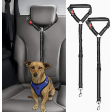 2er-Pack verstellbare Sicherheitsgurte für Haustiere im Auto, geeignet für Hunde und Katzen, Nylon-Gurtbänder mit Kopfstützenclips