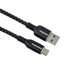 Cable USB - PREMIUMCORD - USB-A a USB-C 2 m - Trenzado - Resistente a torsiones - Negro