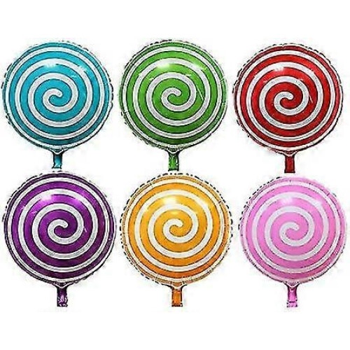 Μπαλόνια Lollipop 18" με πολύχρωμα μπαλόνια από foil καραμέλας, σπιράλ μπαλόνια 1