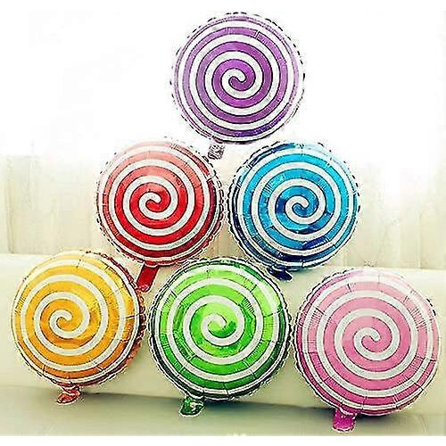 Μπαλόνια Lollipop 18" με πολύχρωμα μπαλόνια από foil καραμέλας, σπιράλ μπαλόνια 2