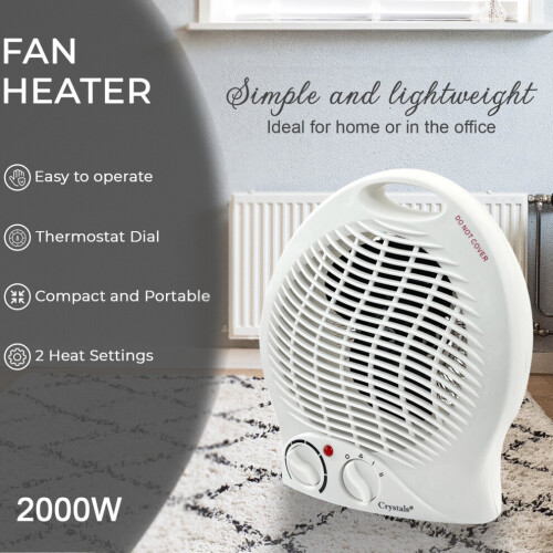 Αερόθερμο 2KW 2000W Φορητό Αθόρυβο Ηλεκτρικό Θερμό & Κρύο Αέρα σε Όρθια Θέση 2