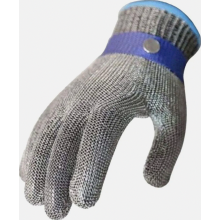 Snijbestendige roestvrijstalen maliënkolderhandschoen, blauw, beschermingsniveau 5, extra groot, voor keuken- en industriële veiligheid
