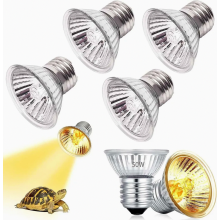 4er-Pack 50W UVA/UVB-Wärmelampen für Reptilien, E27-Fassung, geeignet für Schildkröten, Echsen, Schlangen und Terrarien