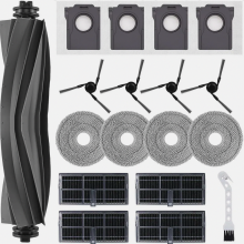 Ersatzteilset für Saugroboter, 1 Hauptbürste, 4 HEPA-Filter, 4 Seitenbürsten, 4 Wischpads, 4 Staubbeutel, Reinigungsbürste