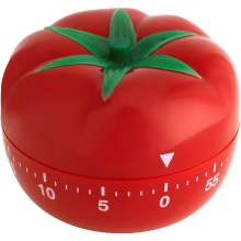 Tomaatvormige mechanische keukentimer voor studeren, koken, huiswerk en spelletjes, rood, gemakkelijk afleesbare wijzerplaat, geen batterije