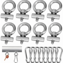 Lot de 8 crochets de rail d'auvent en acier inoxydable de 6 mm avec mousquetons, clips d'arrêt Keder pour caravane et camping
