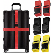 Lot de 6 sangles à bagages, sangles de valise réglables pour les voyages, sangles de fixation résistantes avec boucle.