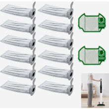 12 bolsas para aspiradora con 2 filtros para aspiradoras inalámbricas. Bolsas de repuesto para aspiradoras de alta filtración.