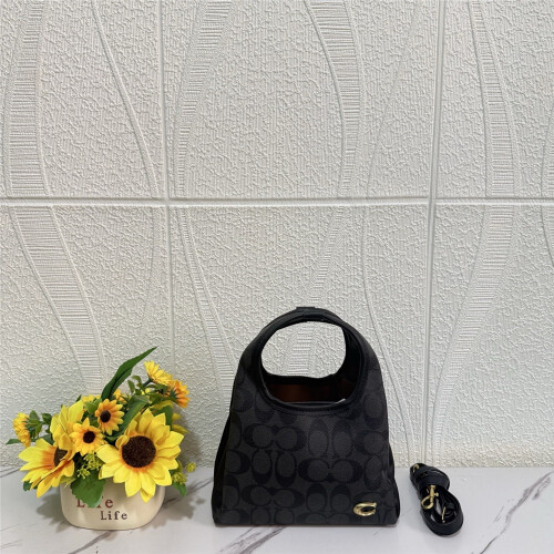 (Black flower) Presbyopic print solid color, lightweight daily handbag