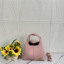 (Pink) Presbyopic print solid color, lightweight daily handbag