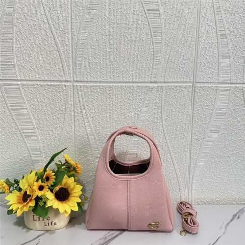 (Pink) Presbyopic print solid color, lightweight daily handbag
