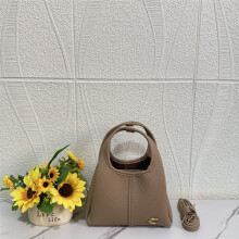 (Brown) Presbyopic print solid color, lightweight daily handbag