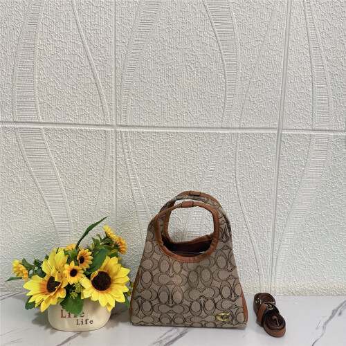 (Palm flower) Presbyopic print solid color, lightweight daily handbag