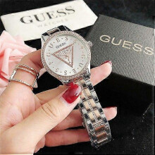 Ρολόι Guess από ανοξείδωτο ατσάλι με στρας και κρύσταλλο, casual, κομψό αξεσουάρ