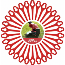 50 cuchillas de plástico de repuesto para desbrozadoras inalámbricas, compatibles con Ferrex FAR 20-i, accesorios duraderos para desbrozadoras.