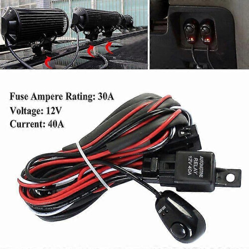 Led Work Light Bar Wiring Harness Remonte Control Switch Kit Offroad 12v Carlamp
