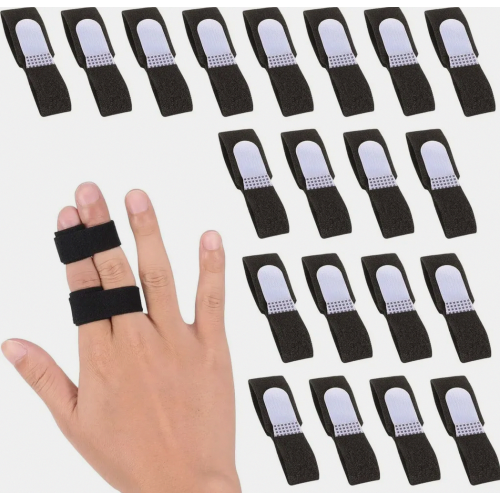20 Pack Trigger Finger Splints, Adjustable Finger Supports for Little, Middle and Ring Fingers