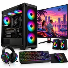 Intel Core i5 Gaming PC Bundle with 16GB RAM, GT730 4GB Graphics, 1TB HDD + 128GB SSD, 22-Inch Monitor & Speakers
