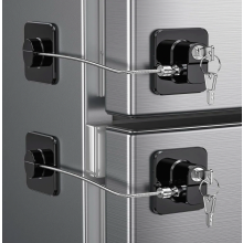 2 Pack Refrigerator Locks with Adhesive, No Tools Needed, Child Safety Latches with Keys, Black