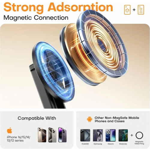 Multifunctional Magnetic Mini Selfie Stick with 360-Degree Rotation, Compact Handheld Design 1