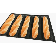 Non-Stick Silicone Baguette Baking Tray, Reusable French Bread Mould for 5 Loaves, Compatible with Standard Ovens