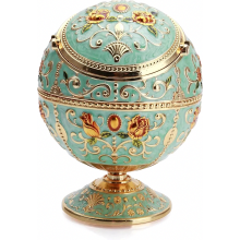 Vintage Windproof Cigar Ashtray with Lid, Portable Odour Eliminating Ashtray for Indoor and Outdoor Use, Light Green