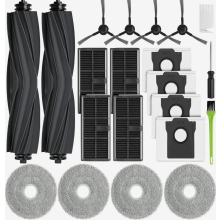 Robot Vacuum Replacement Parts Set with 4 Dust Bags, 4 Filters, 2 Main Brushes, 4 Mop Pads and 4 Side Brushes