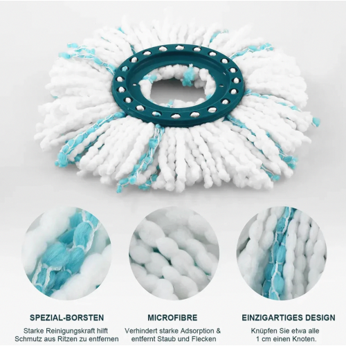4 Pack Replacement Mop Heads, Microfibre Disc Refills for Spin Mops, Deep Cleaning Floor Care 1