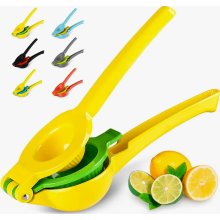 Manual Lemon and Lime Squeezer, Handheld Citrus Press, Yellow and Green Kitchen Juicer for Fresh Juice