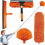 Telescopic Duster with Microfibre Head, Window Squeegee and Scrubber, Extendable to 4.9 m for Ceilings 1