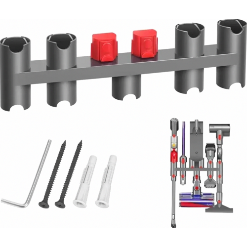 Supporto e organizer da parete per accessori con 9 scomparti, compatibile con aspirapolvere V7, V8, V10 e V11.