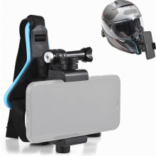 Supporto per casco per action camera con adattatore e clip per telefono, compatibile con GoPro Hero, DJI Osmo e fotocamere AKASO.
