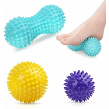 Set di 3 palline da massaggio con punte, palline dalla consistenza soda per massaggio profondo dei tessuti, per schiena, gambe, piedi e mani