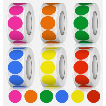 3000 punti adesivi colorati, adesivi rotondi da 20 mm per codifica a colori, fai da te, ufficio e calendari, 6 rotoli