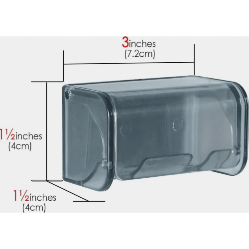 Porta spazzolini da parete con coperchio, 2 scomparti, organizer da bagno autoadesivo, grigio 2