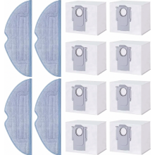 Set di ricambio con 8 sacchetti per la polvere e 4 panni per la pulizia per robot aspirapolvere S7 MaxV Ultra e S7 Pro Ultra.