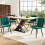 Nastopee Extendable Dining Table 120-160cm, White Marble Effect MDF Tabletop with Gold Cross Legs, Modern Kitchen Table 3