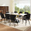 Nastopee Extendable Dining Table 120-160cm, White Marble Effect MDF Tabletop with Gold Cross Legs, Modern Kitchen Table 4