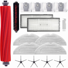 Kit di accessori per aspirapolvere: 1 spazzola a rullo, 1 spazzola autopulente, 2 filtri HEPA, 4 spazzole laterali, 4 panni per la pulizia e