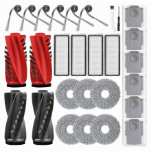 Kit di accessori da 28 pezzi per robot aspirapolvere, 2 paia di spazzole principali, 6 panni per la pulizia, 4 filtri, 6 sacchetti per la po